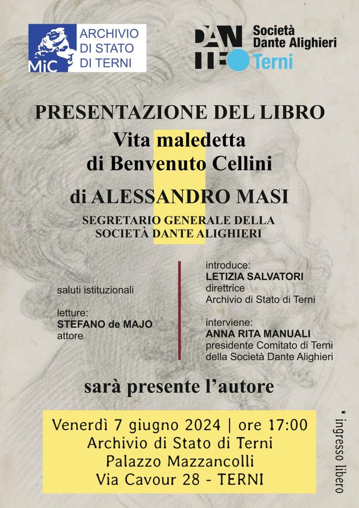 Presentazione del libro “VITA MALEDETTA DI BENVENUTO CELLINI” di Alessandro Masi