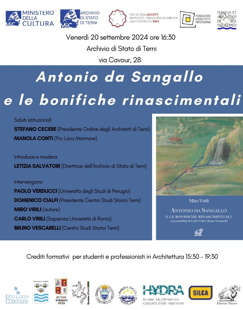 “ANTONIO DA SANGALLO E LE BONIFICHE RINASCIMENTALI” – Venerdì 20 Settembre, ore 16:30